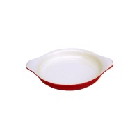 Enamel Cast Iron Baking Dish Pan Roasting Lasagna Pan Diameter 16cm Red Color