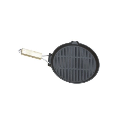 Cast Iron Grill with Folding Handle Preseason